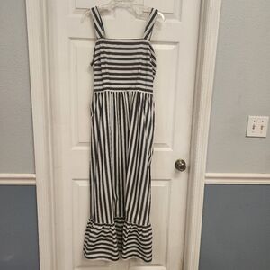 a new day Navy and White Striped Maxi Dress